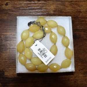 Talbots Yellow/ Orange resin/ acrylic beaded necklace NWT